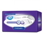 Пеленки одноразовые, ID Protect (АйДи Протект) р. 60смх60см 10 шт впитывающие